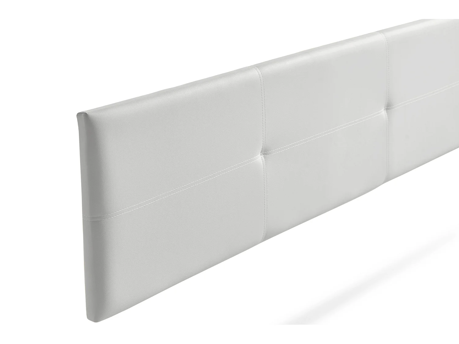 Tête de Lit Tapisée ALMA Simili cuir - 220 x 50 cm - Gris Clair - Moonia