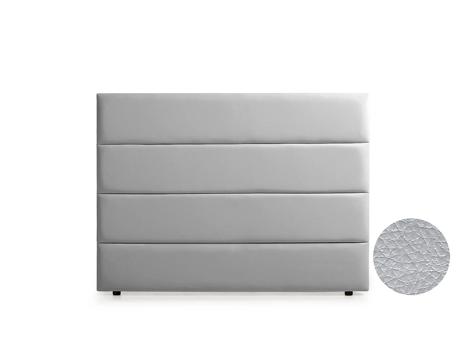 Cabeceira Estofada GENOVA Pele Sintética 170x120x8 cm - Prata - Moonia