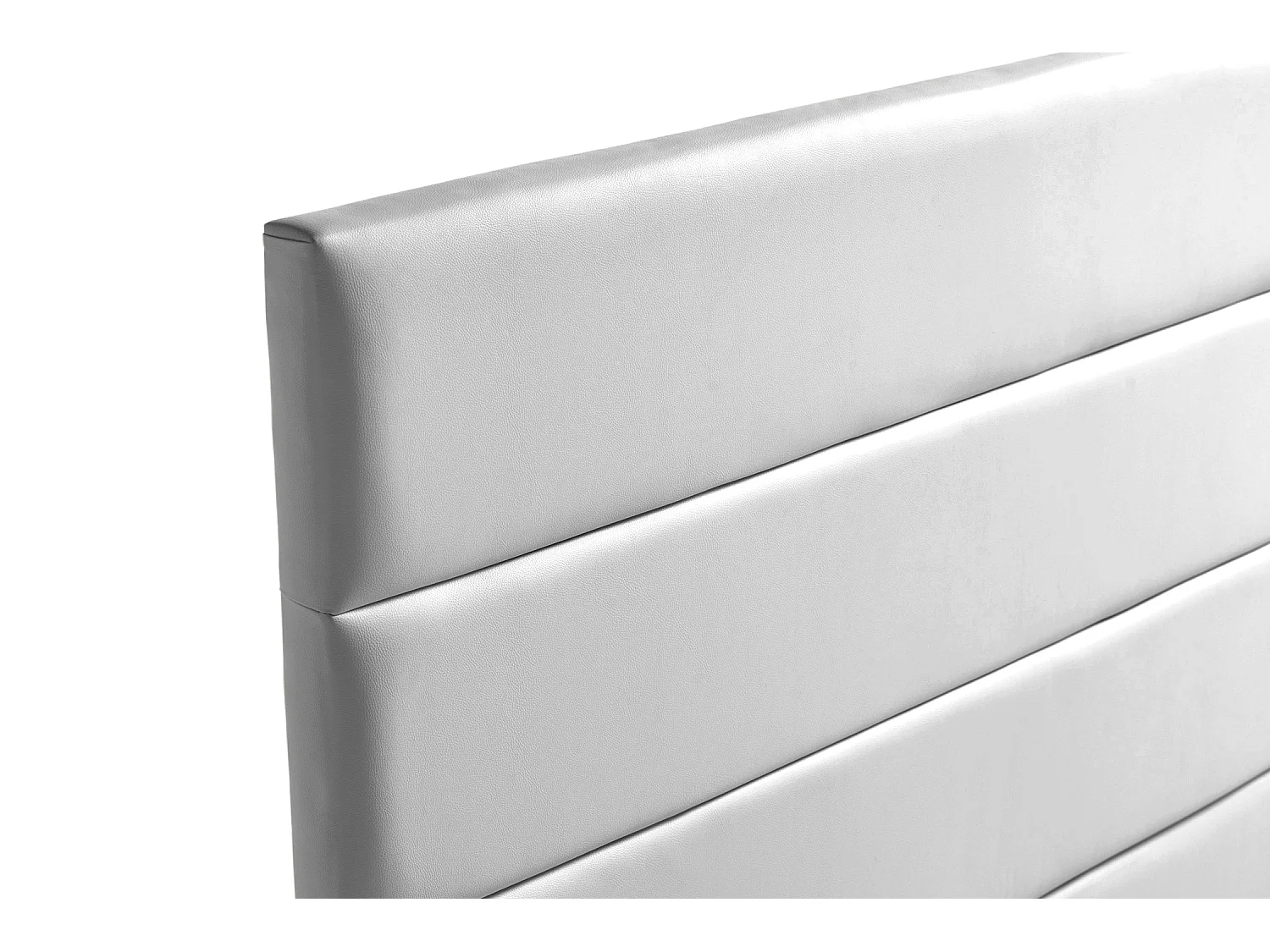 Cabeceira Estofada GENOVA Pele Sintética 170x120x8 cm - Prata - Moonia