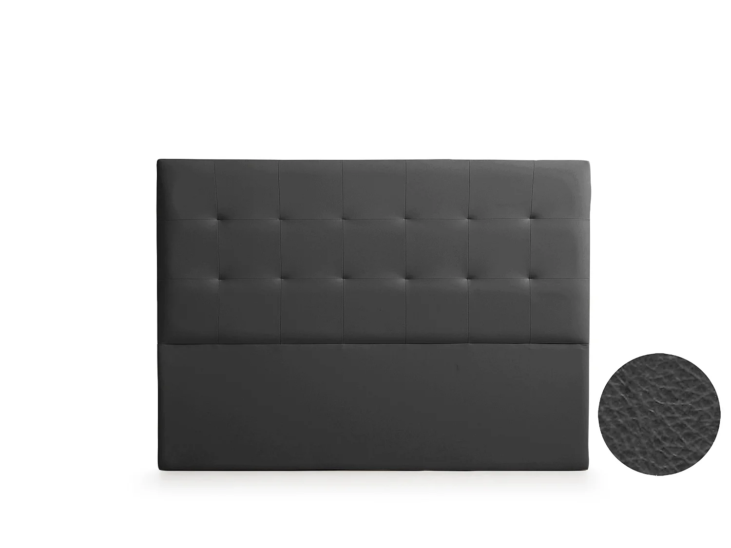 Cabeceira Estofada ATENEA Pele Sintética 100x120x8 cm - PRETO - Moonia