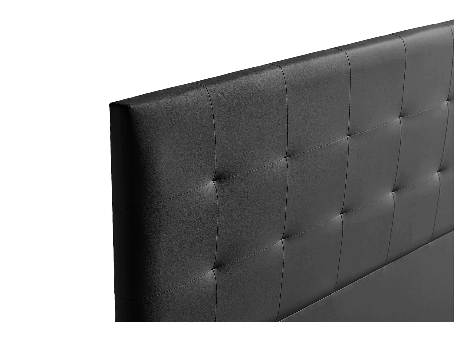 Cabeceira Estofada ATENEA Pele Sintética 100x120x8 cm - PRETO - Moonia