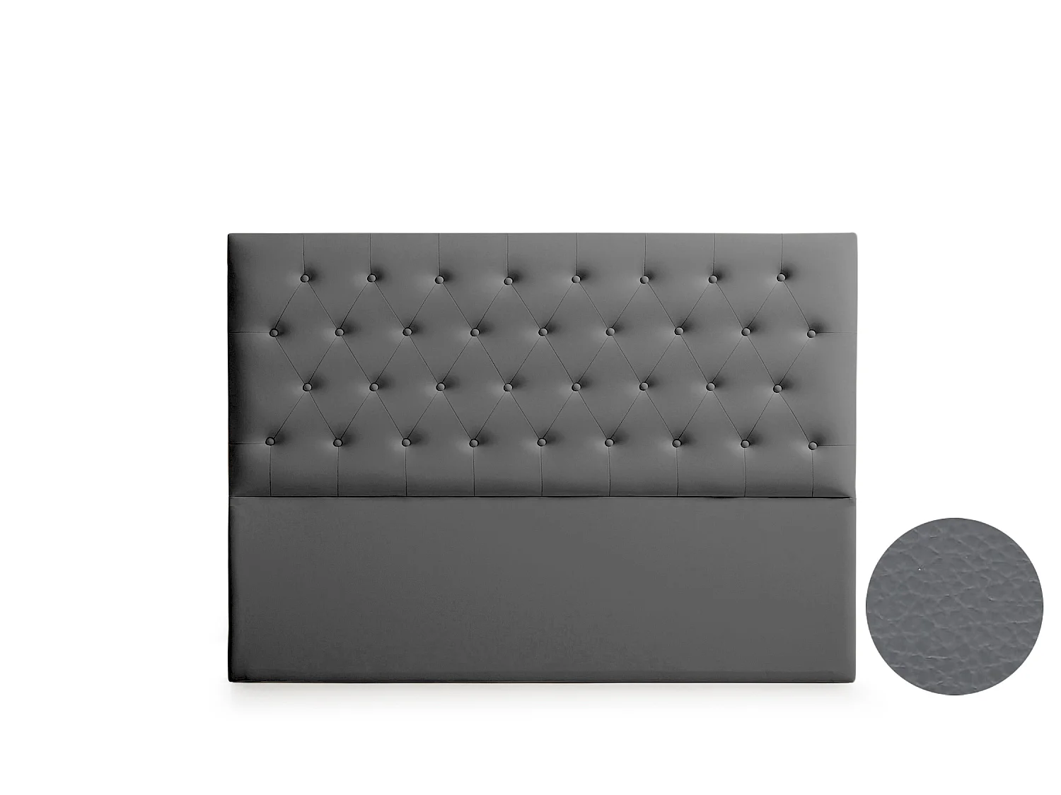 Cabeceira Estofada FERRARA Pele Sintética 170x120x8 cm - CINZA ESCURO - Moonia
