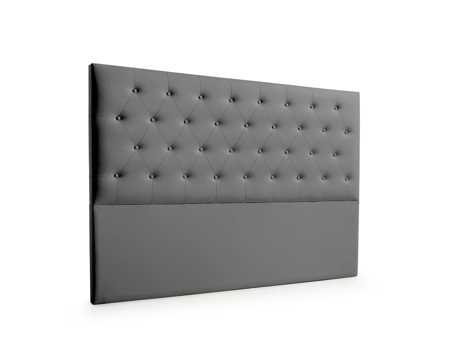 Cabeceira Estofada FERRARA Pele Sintética 170x120x8 cm - CINZA ESCURO - Moonia