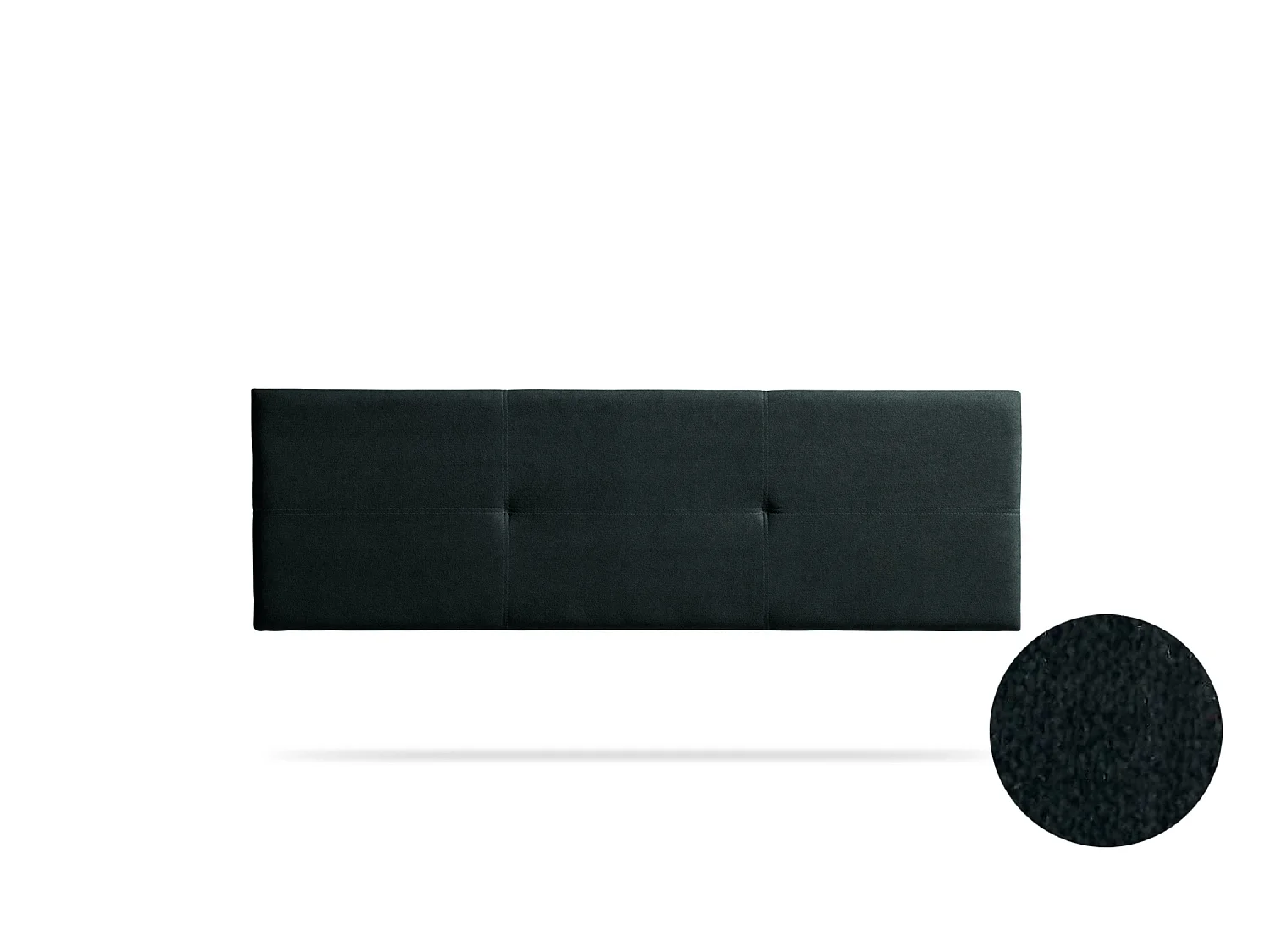 Cabeceira Estofada ALMA Aqualine 220x50x5 cm - PRETO - Moonia