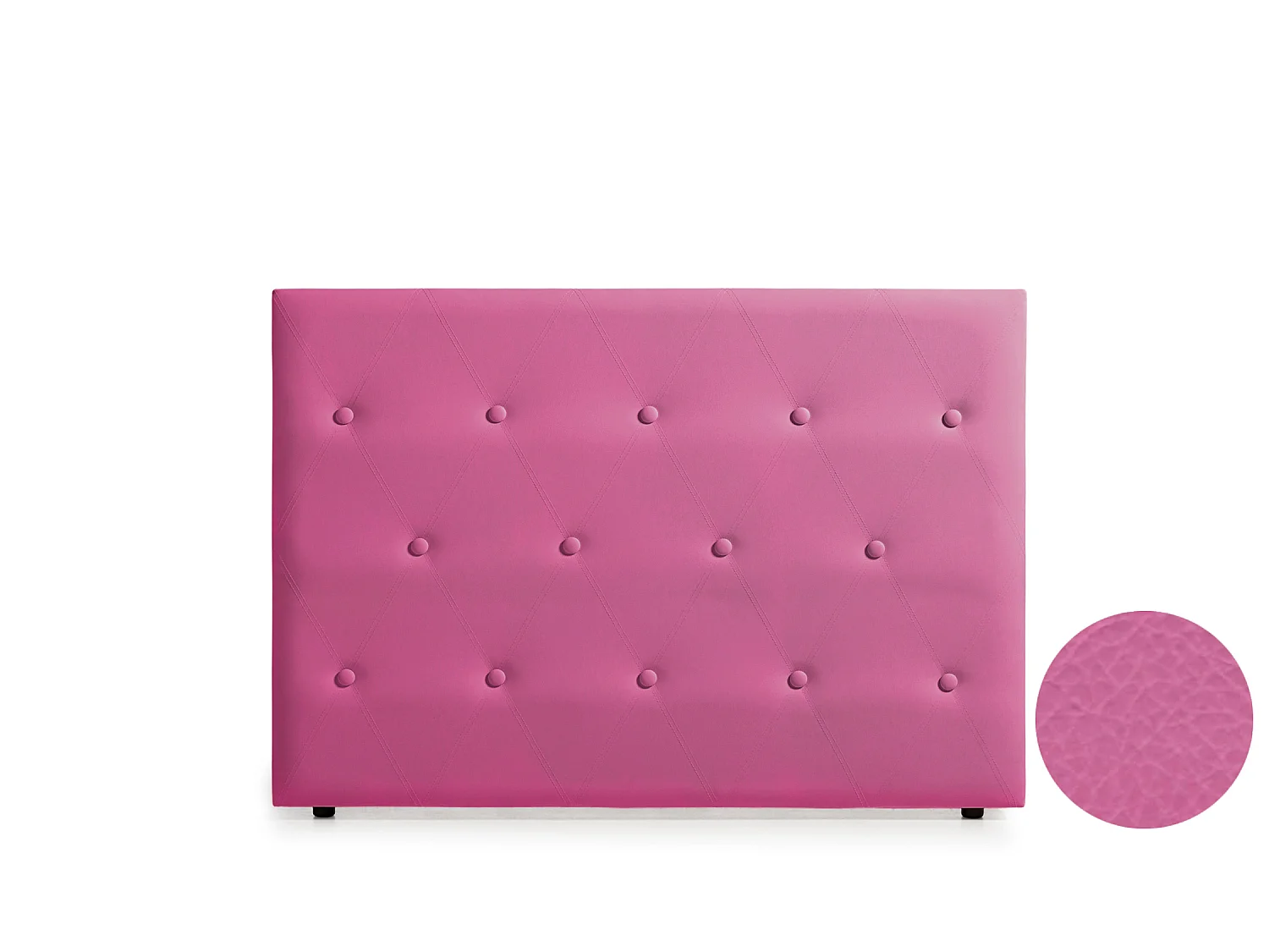 Cabeceira Estofada VENICE Pele Sintética 145x115x12 cm - ROSA - Moonia
