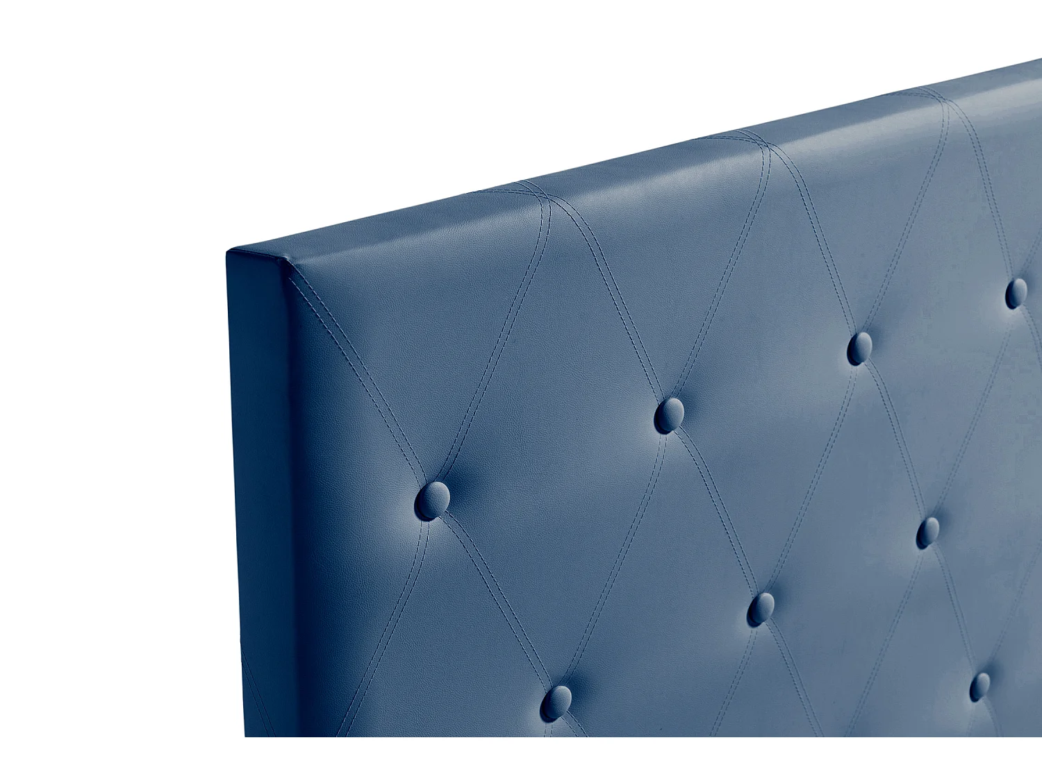 Cabeceira Estofada VENICE Pele Sintética 220x115x12 cm - AZUL ESCURO - Moonia