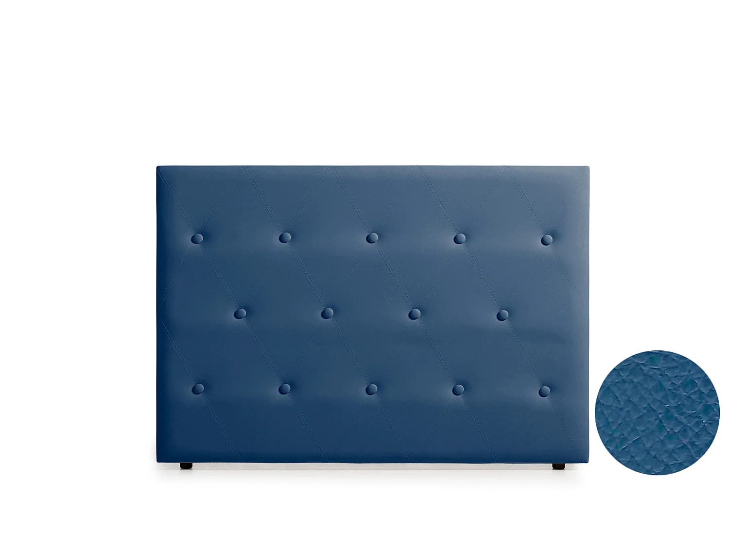 Cabeceira Estofada VENICE Pele Sintética 170x115x12 cm - AZUL ESCURO - Moonia