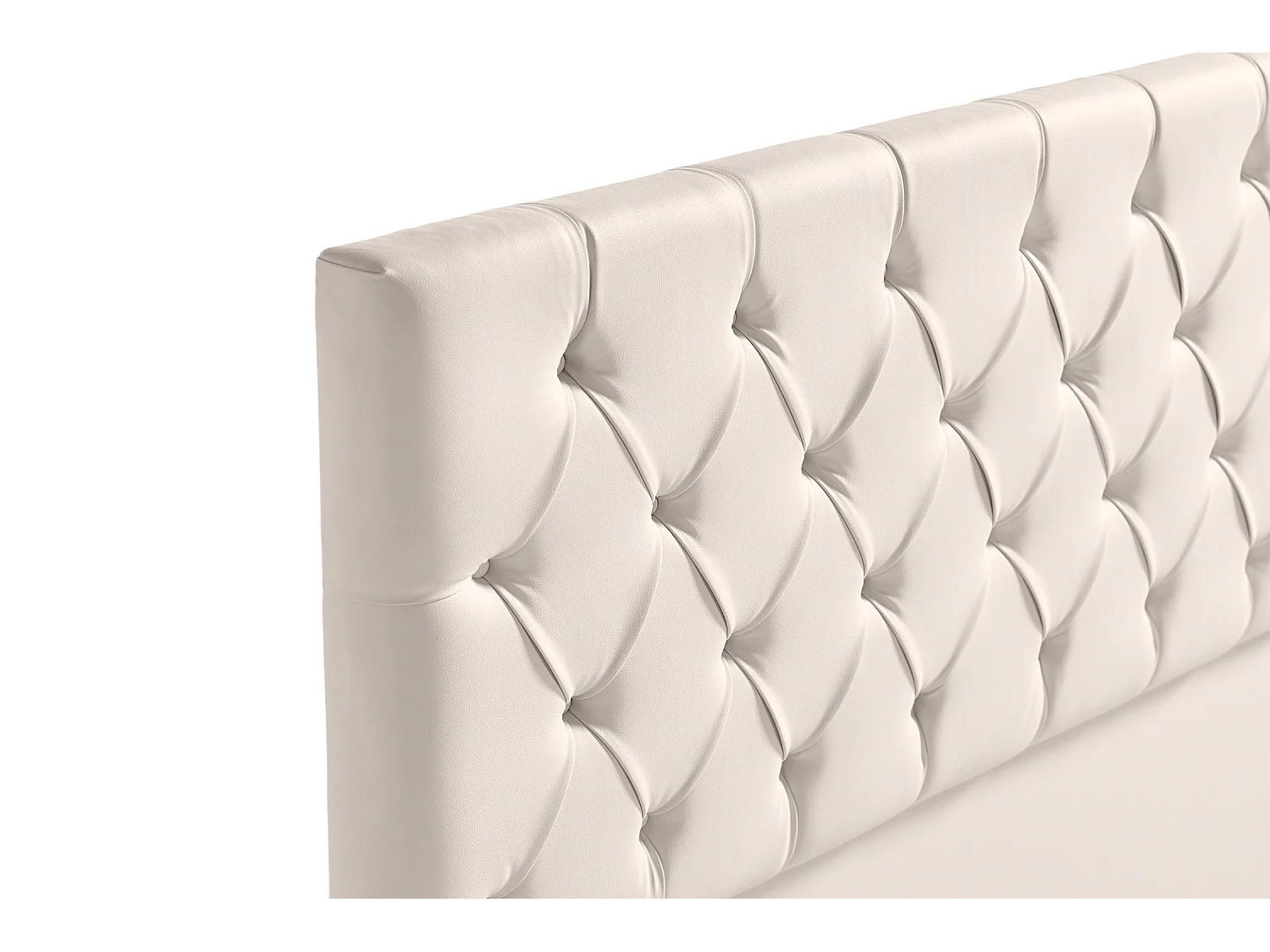 Cabeceira Estofada CAPRI Pele Sintética 170x120x12 cm - BEGE - Moonia