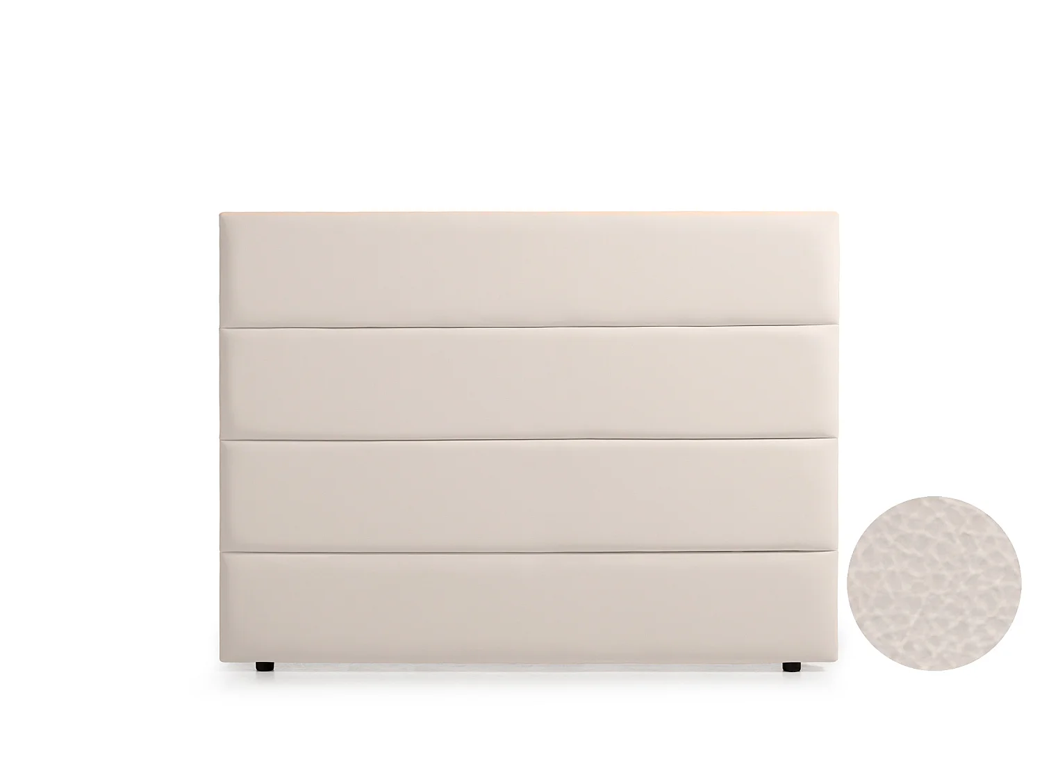 Cabeceira Estofada GENOVA Pele Sintética 145x120x8 cm - PRETO - Moonia