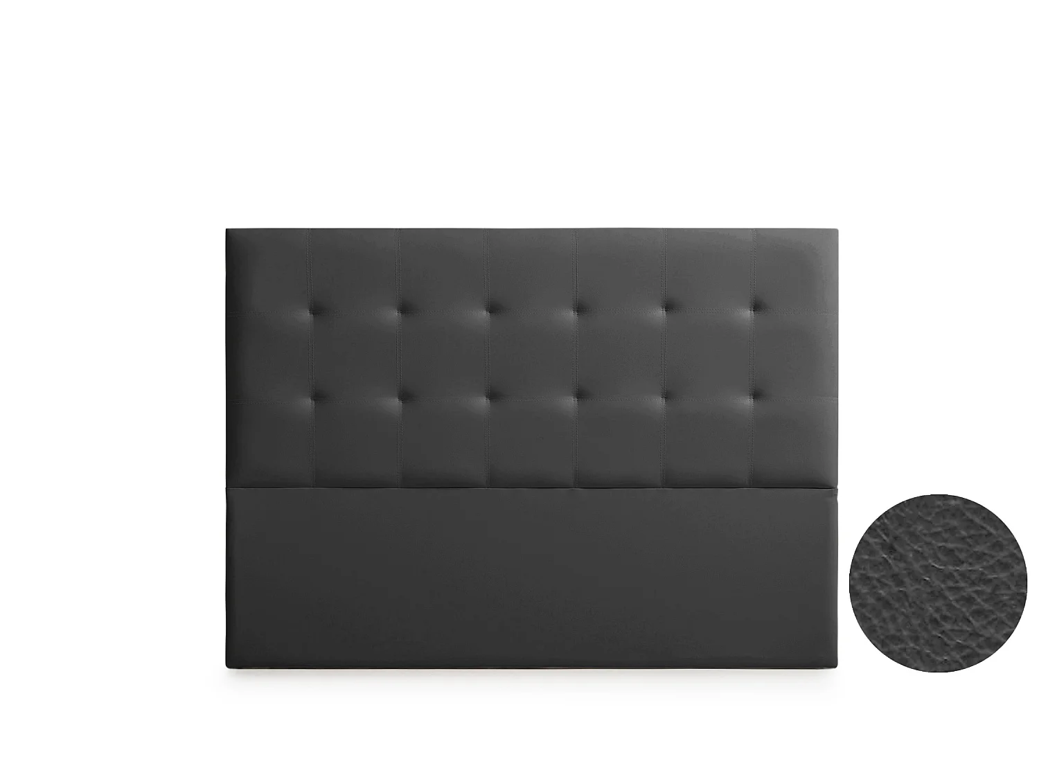 Cabeceira Estofada ASTORIA Pele Sintética 210x120x8 cm - PRETO - Moonia