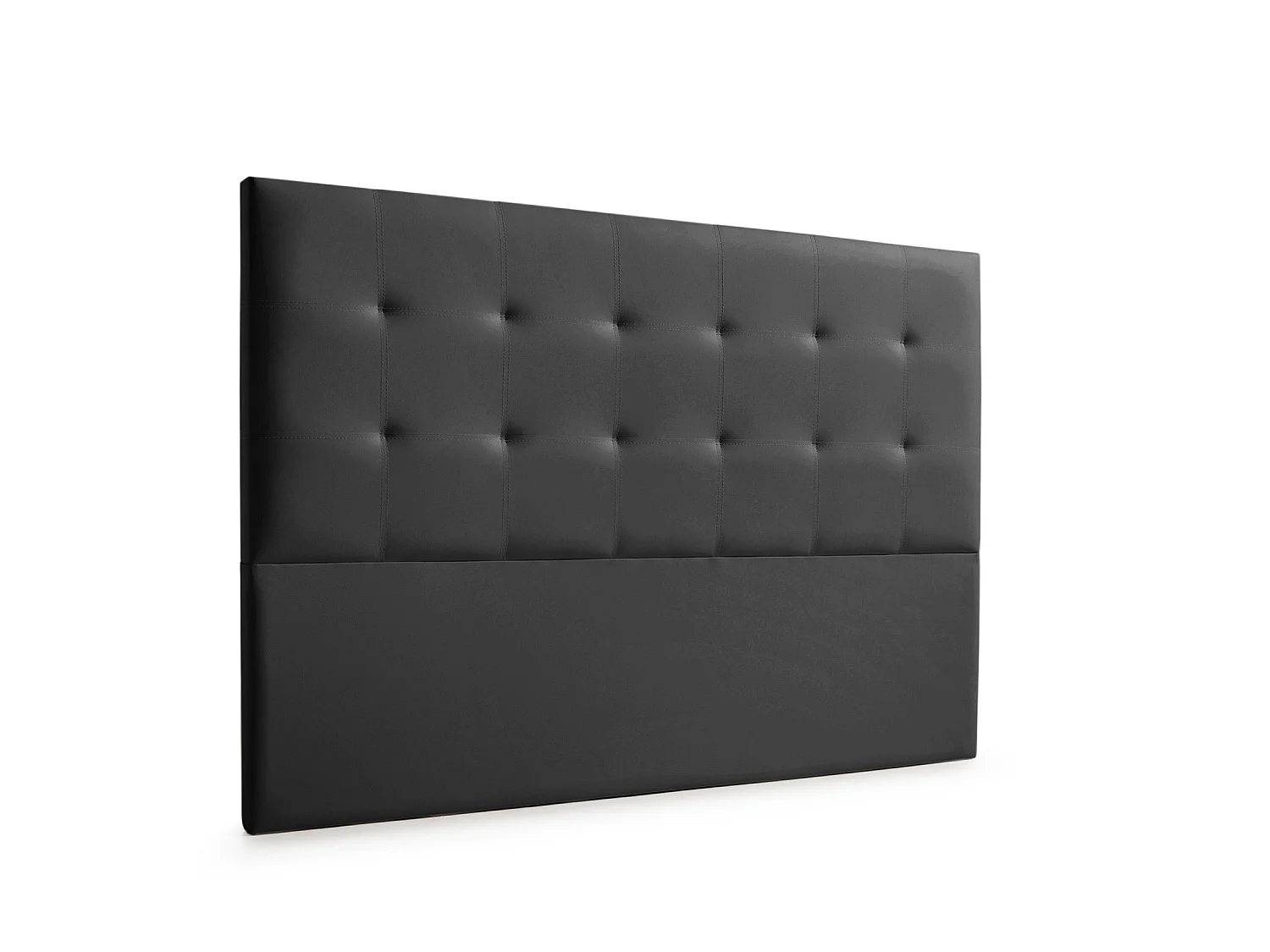 Cabeceira Estofada ASTORIA Pele Sintética 210x120x8 cm - PRETO - Moonia