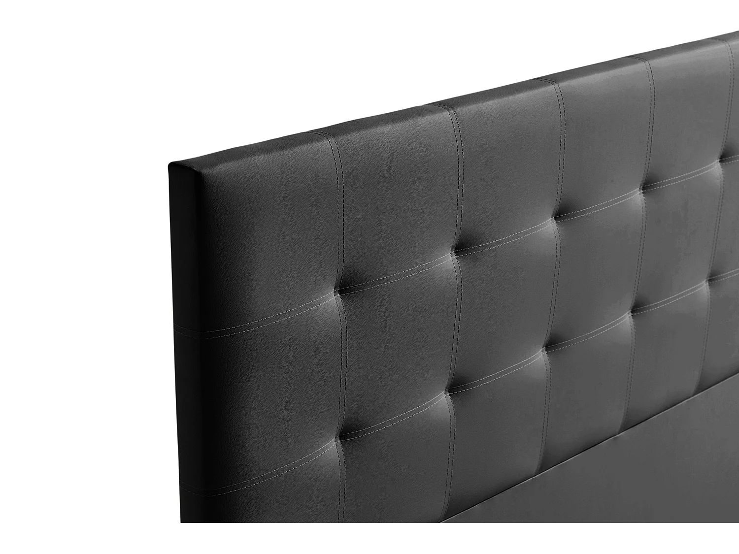 Cabeceira Estofada ASTORIA Pele Sintética 210x120x8 cm - PRETO - Moonia