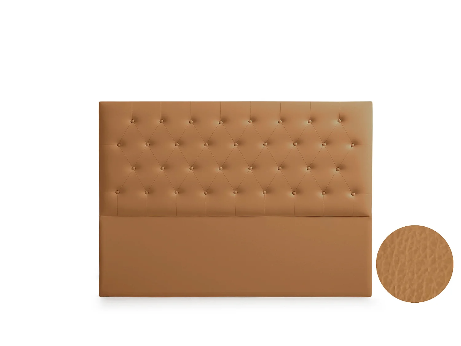 Cabeceira Estofada FERRARA Pele Sintética 100x120x8 cm - Castanho Claro - Moonia