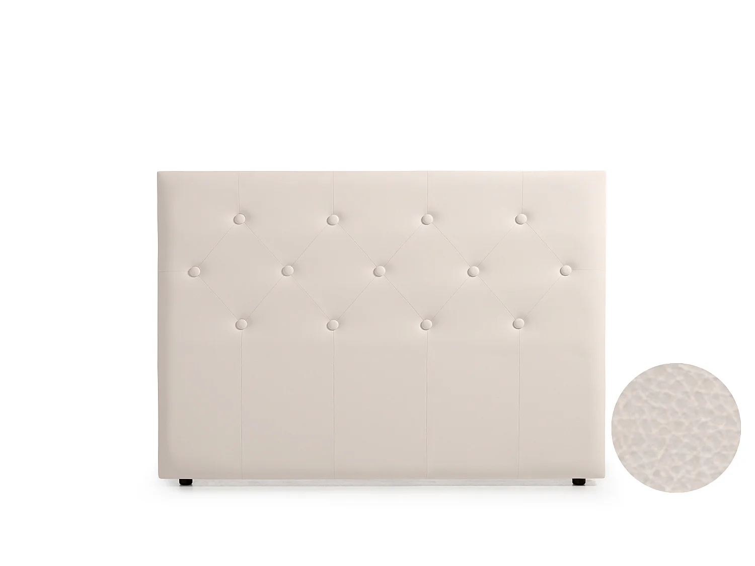 Cabeceira Estofada VICTORIA Pele Sintética 160x115x12 cm - BEGE - Moonia