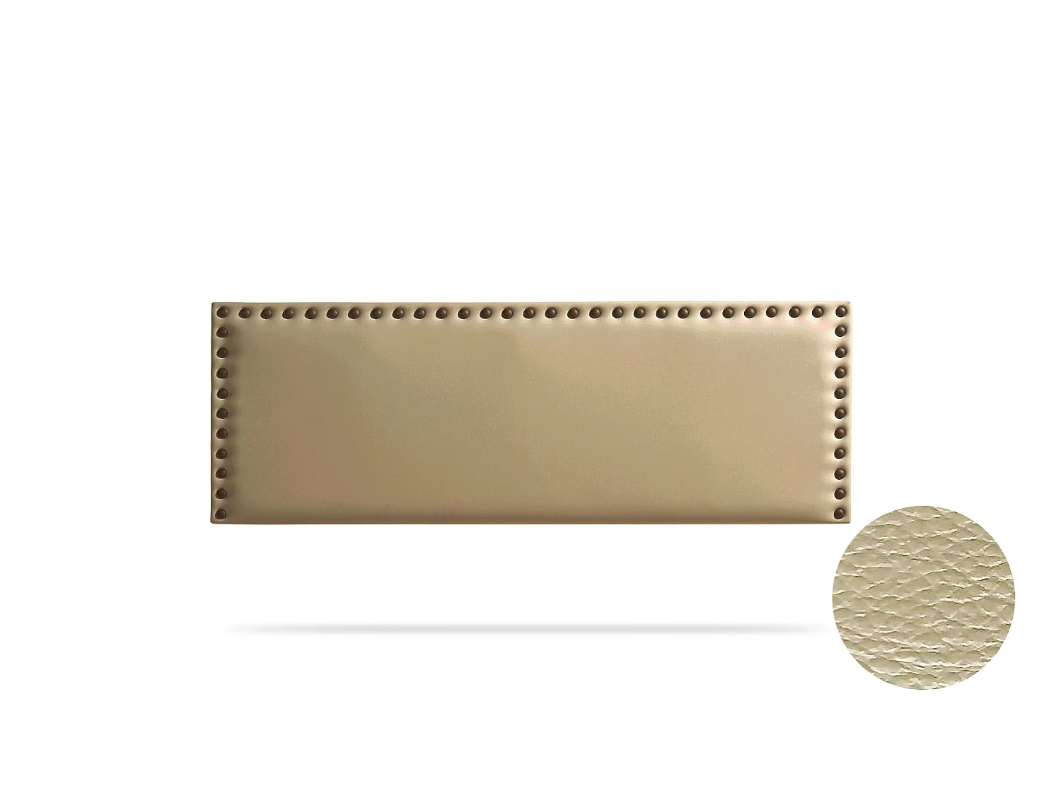 Hoofddeel Bekleed MODENA Kunstleer 115x55x8 cm - Gouden - Moonia