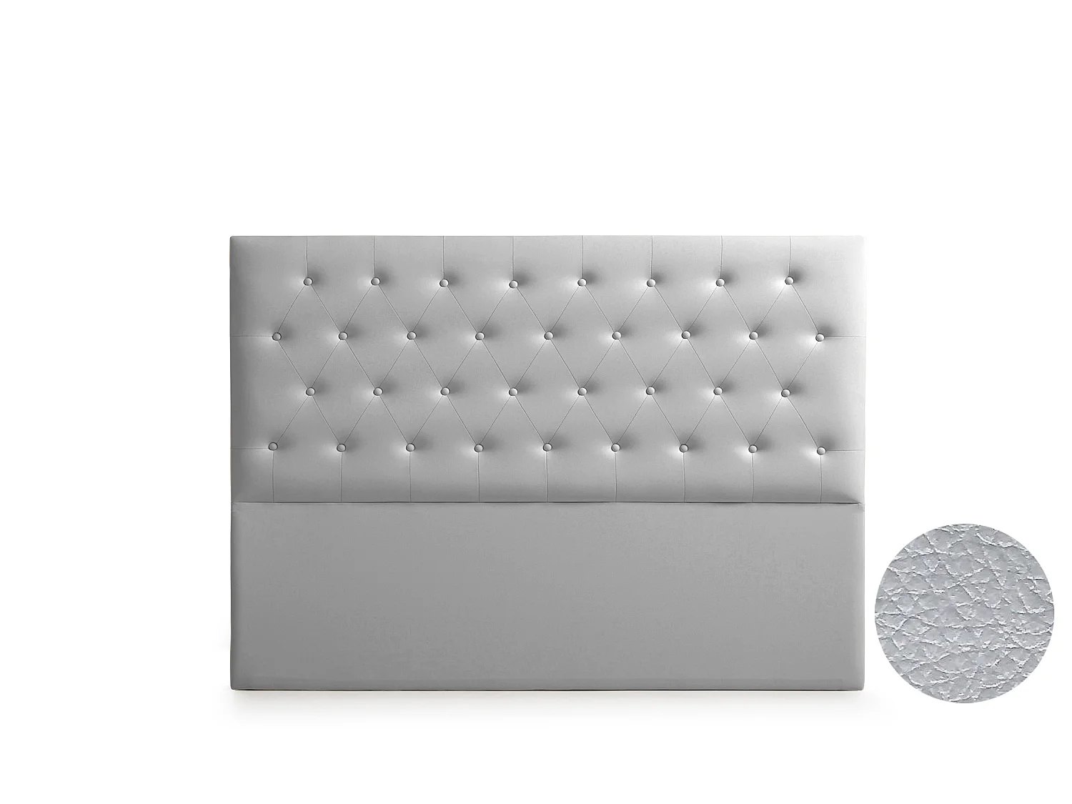Cabeceira Estofada FERRARA Pele Sintética 90x120x8 cm - Prata - Moonia