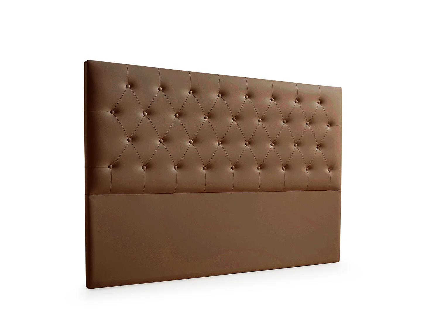 Cabeceira Estofada FERRARA Pele Sintética 210x120x8 cm - Castanho - Moonia