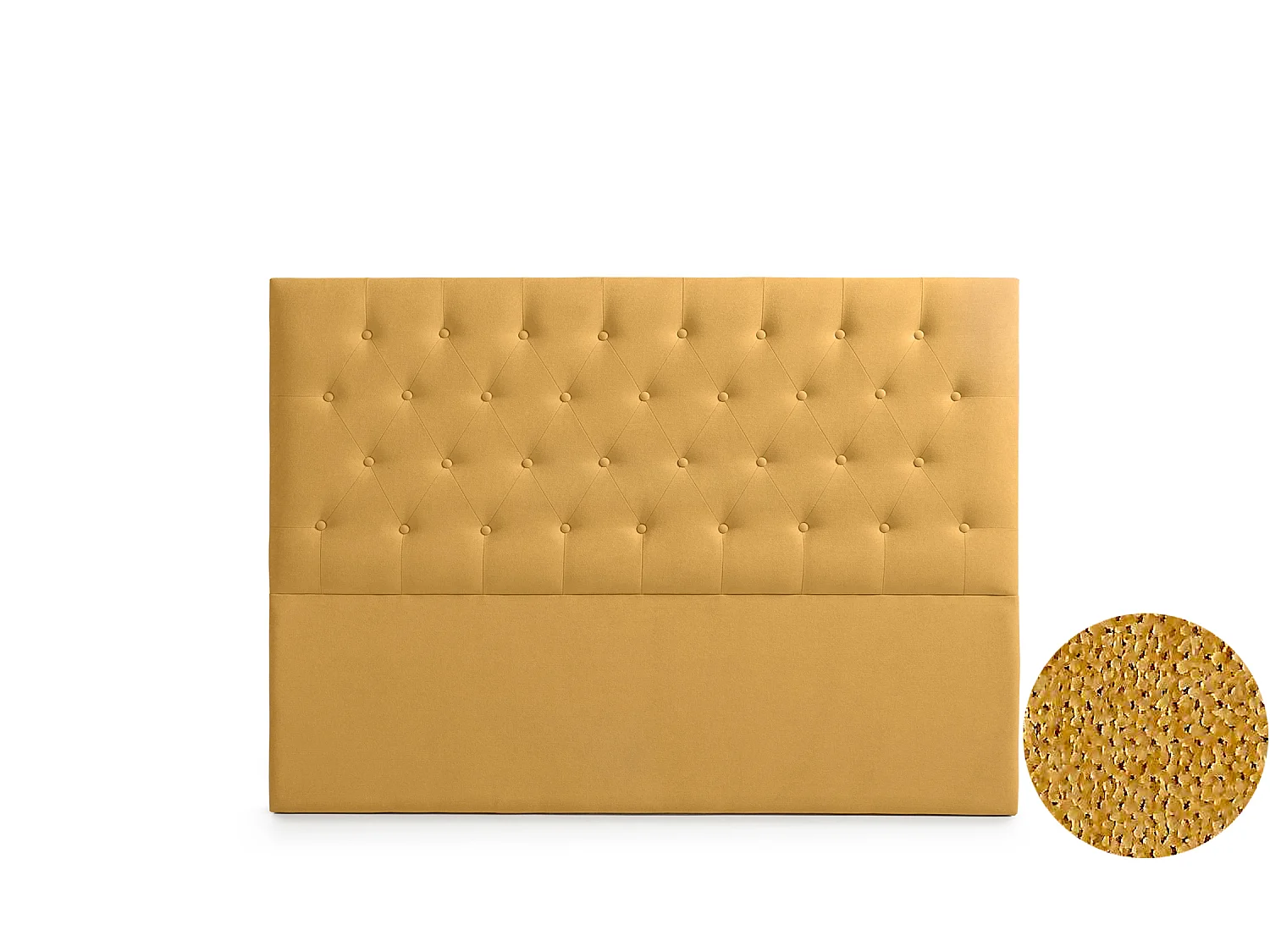 Cabeceira Estofada FERRARA Aqualine 220x120x8 cm - MOSTARDA - Moonia