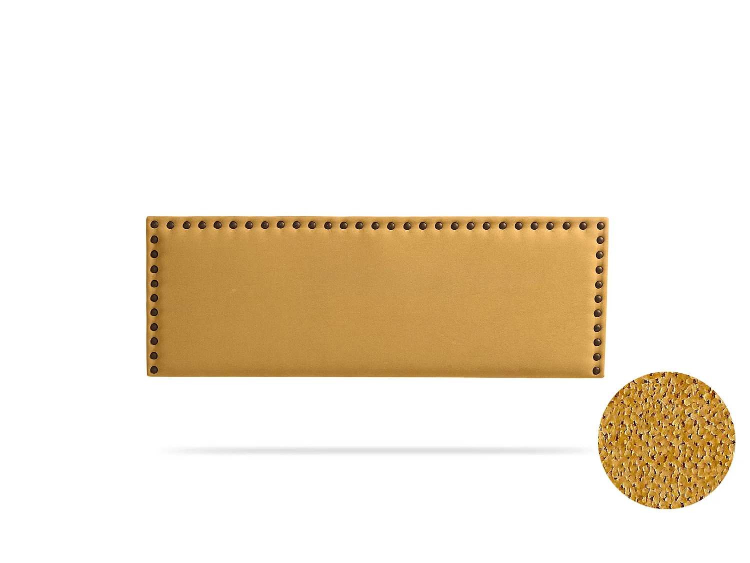 Tête de Lit Tapisée MODENA Aqualine 130x55x8 cm - Moutarde - Moonia