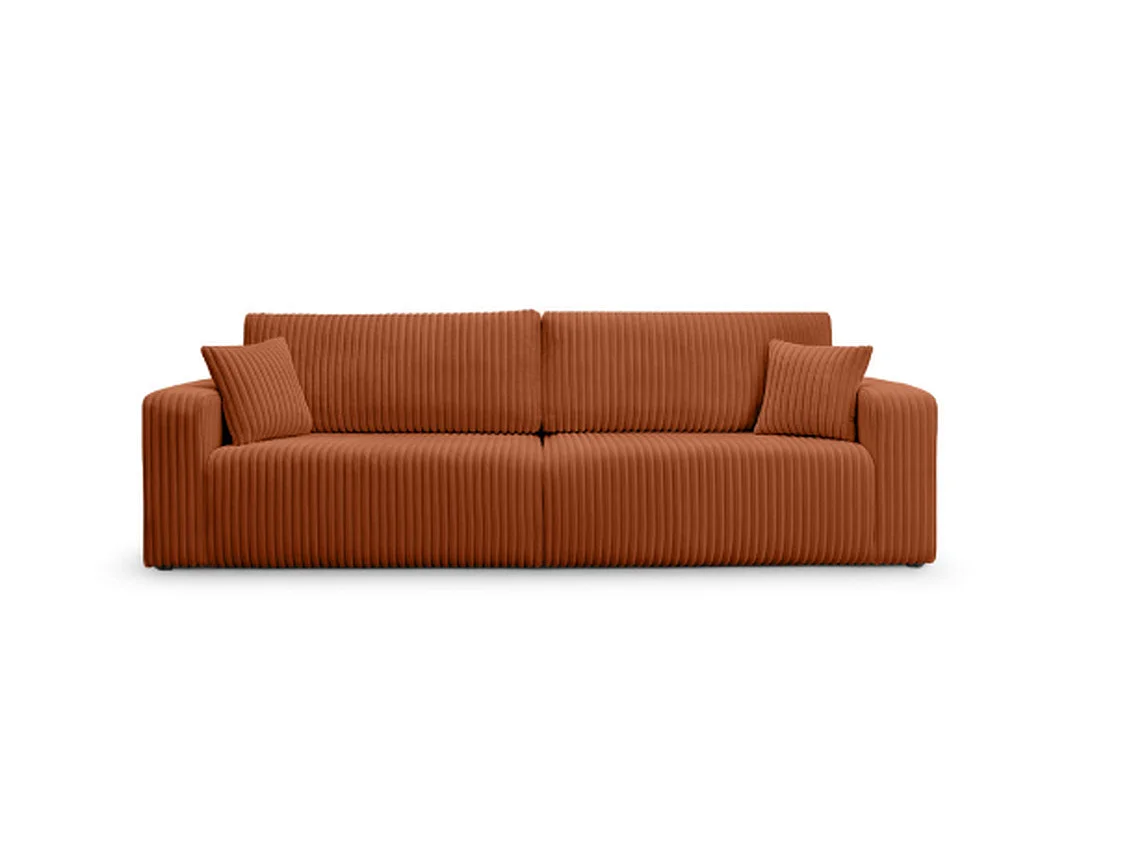 Canapé convertible 3 places en velours côtelé cuivré SOFA MELO