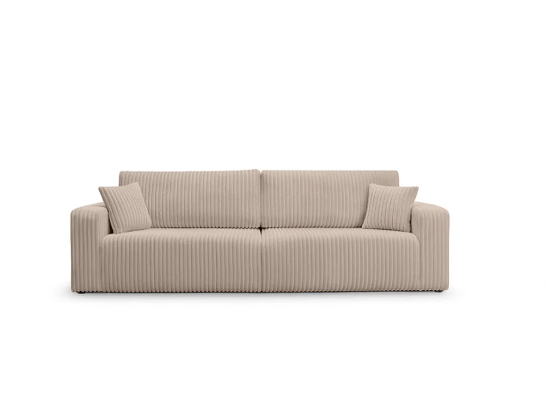 Canapé convertible 3 places en velours côtelé beige SOFA MELO