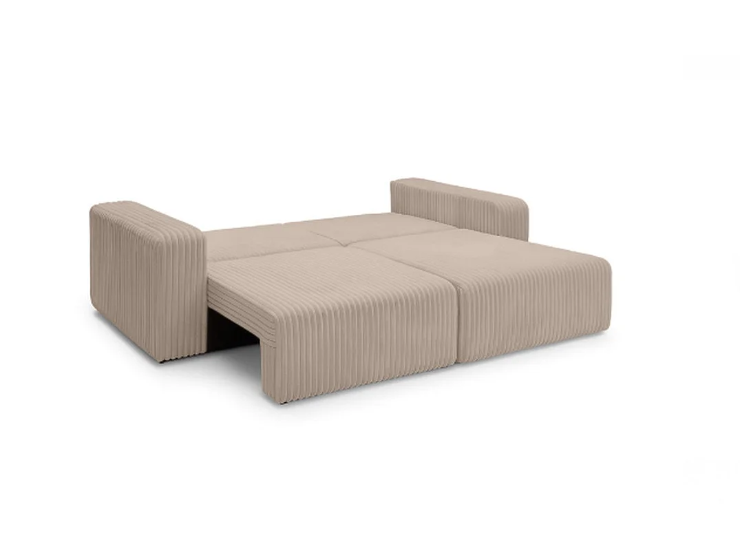 Canapé convertible 3 places en velours côtelé beige SOFA MELO