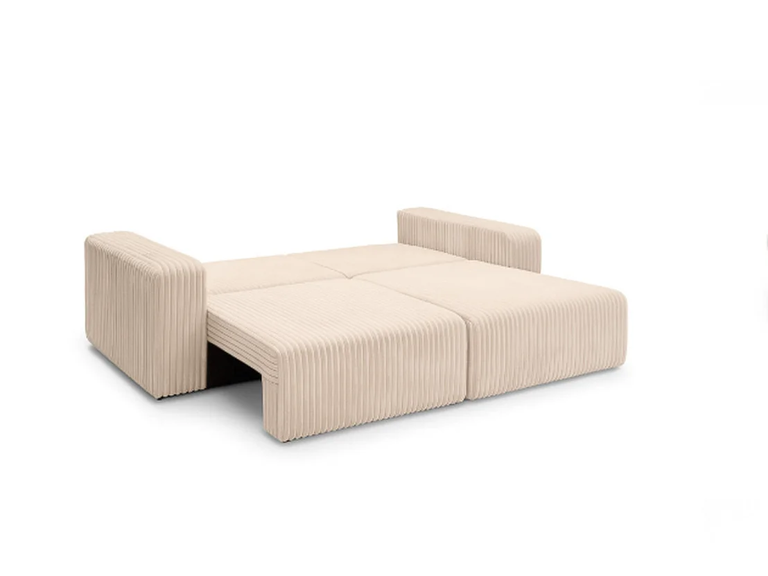 Canapé convertible 3 places en velours côtelé crème SOFA MELO