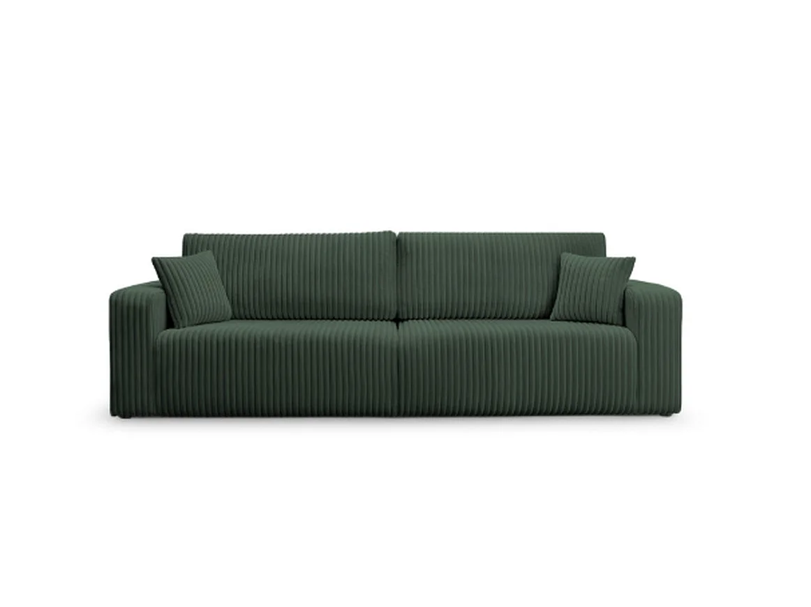 Canapé convertible 3 places en velours côtelé vert foncé SOFA MELO