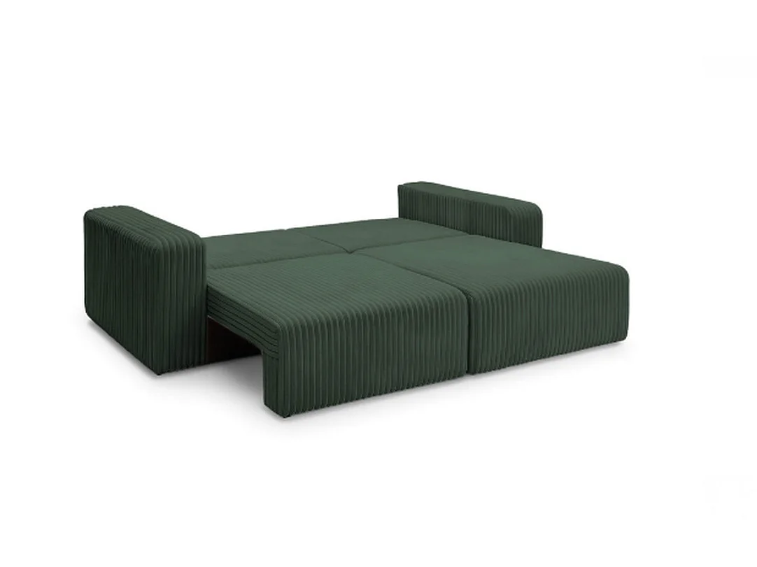 Canapé convertible 3 places en velours côtelé vert foncé SOFA MELO