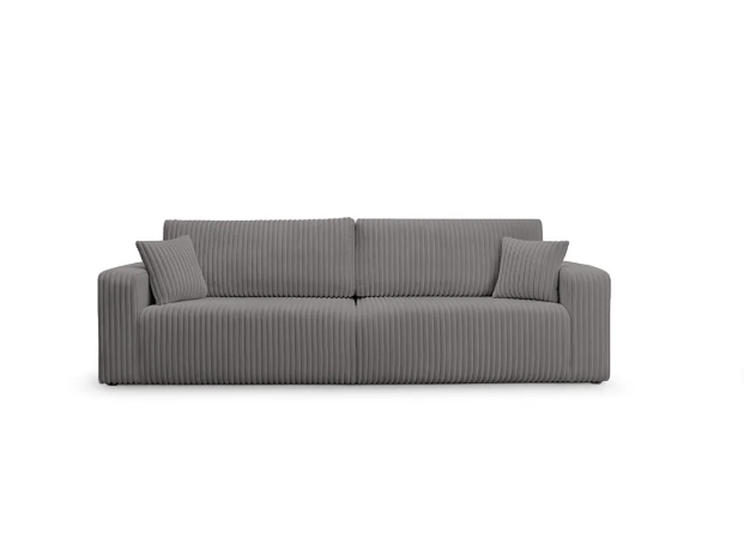 Canapé convertible 3 places en velours côtelé gris SOFA MELO