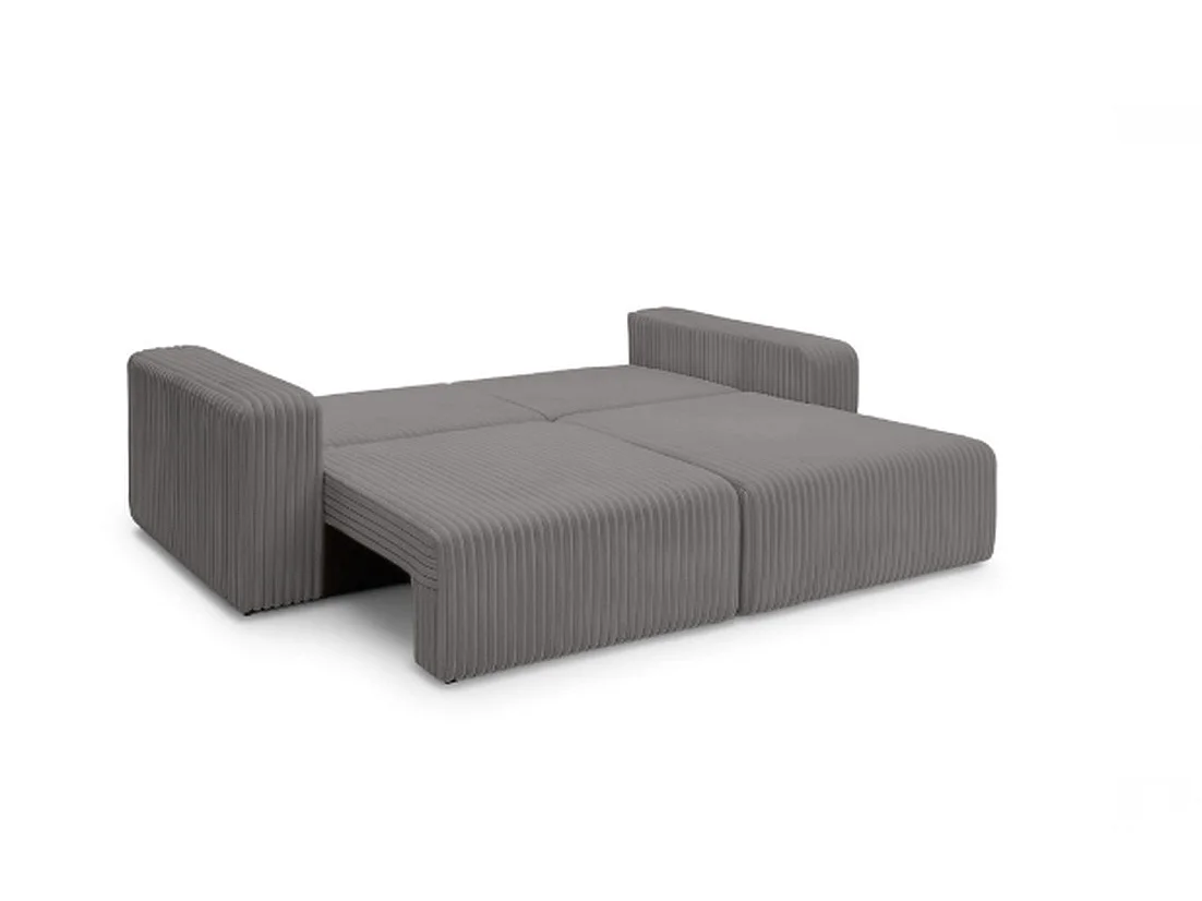 Canapé convertible 3 places en velours côtelé gris SOFA MELO