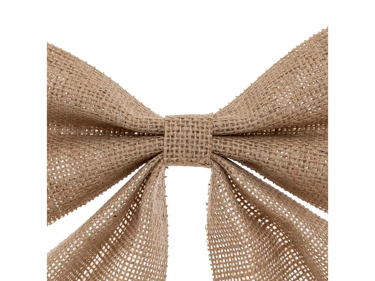 Nœud Déco Noël en Jute "Givré" 24cm Naturel