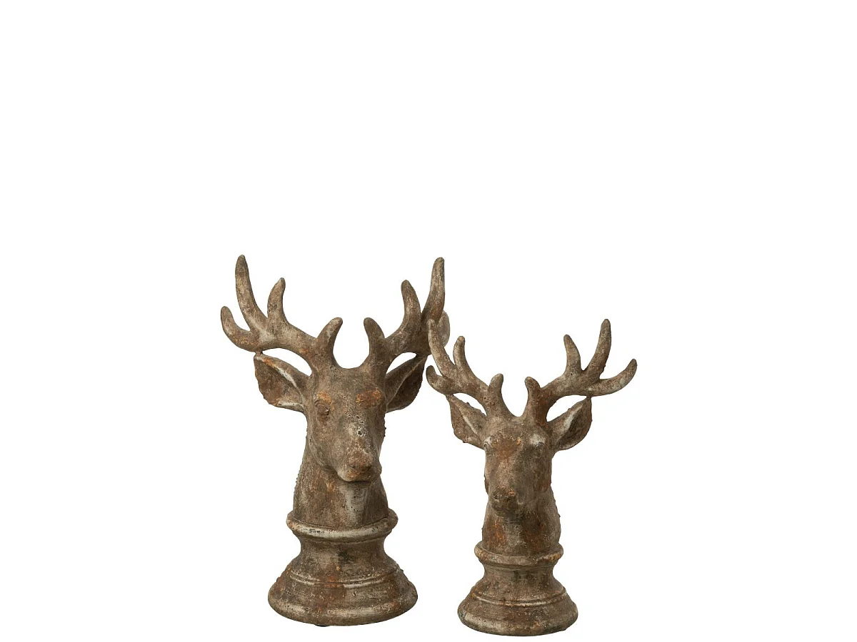 Tête de Cerf en Résine "Chalet" 33cm Taupe