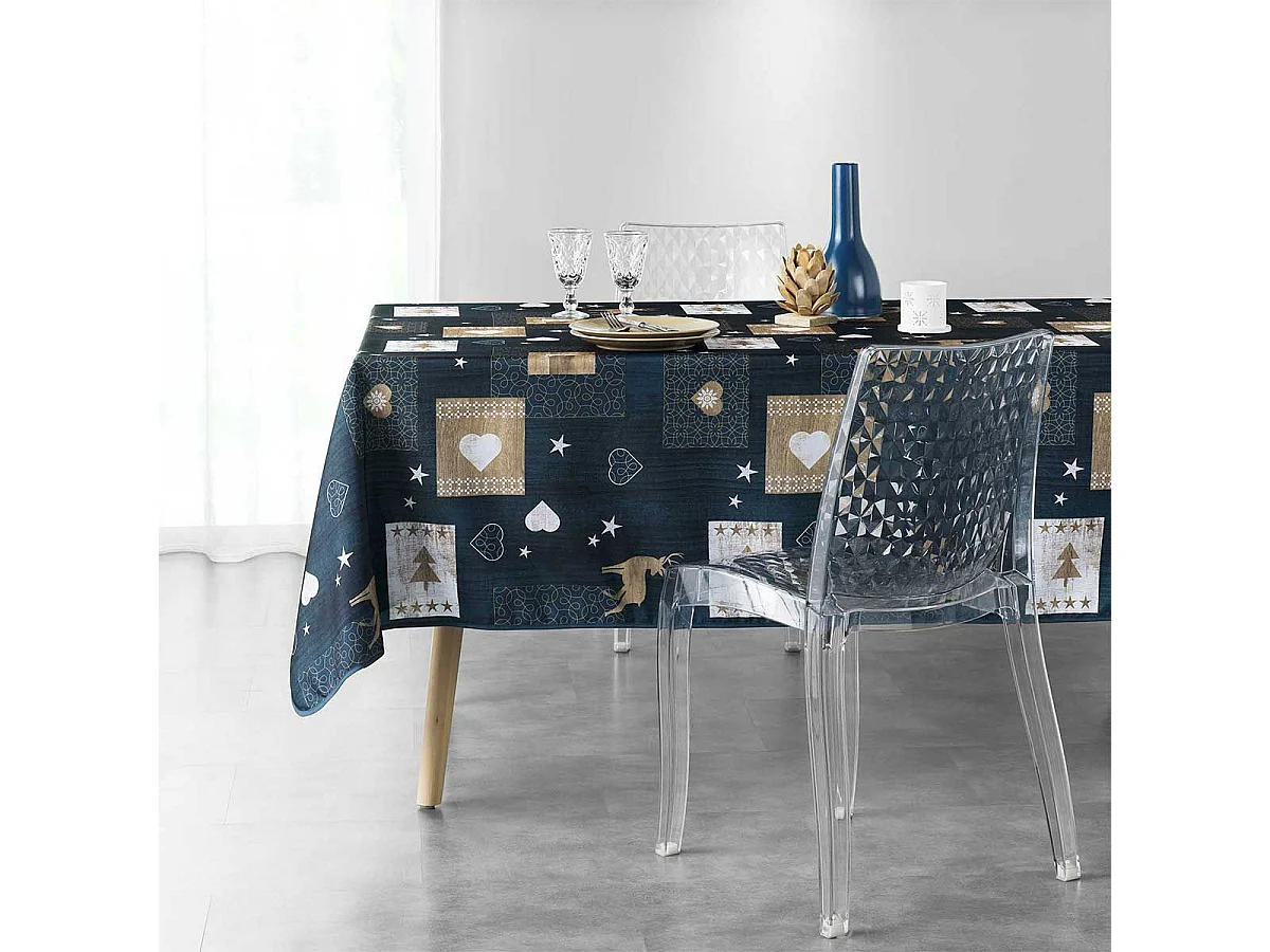 Nappe Imprimée "Augustin" 150x240cm Bleu