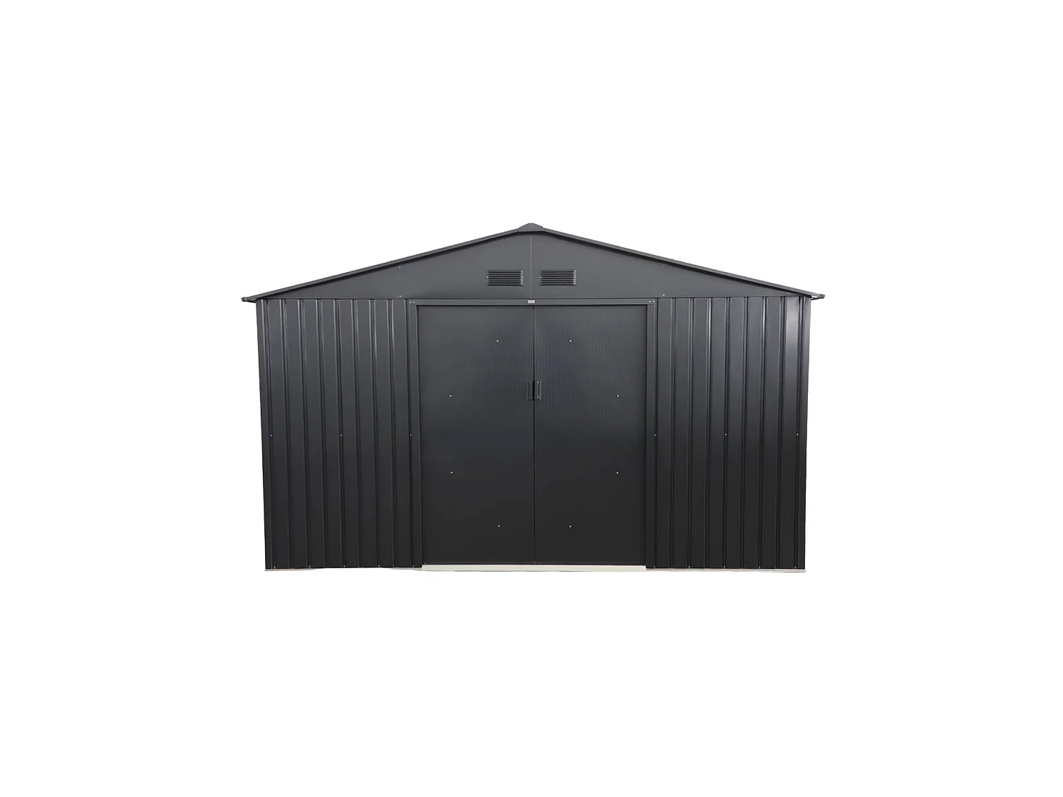 Abri de jardin acier galvanisé 15.35m² avec kit d'ancrage anthracite - Viroloix