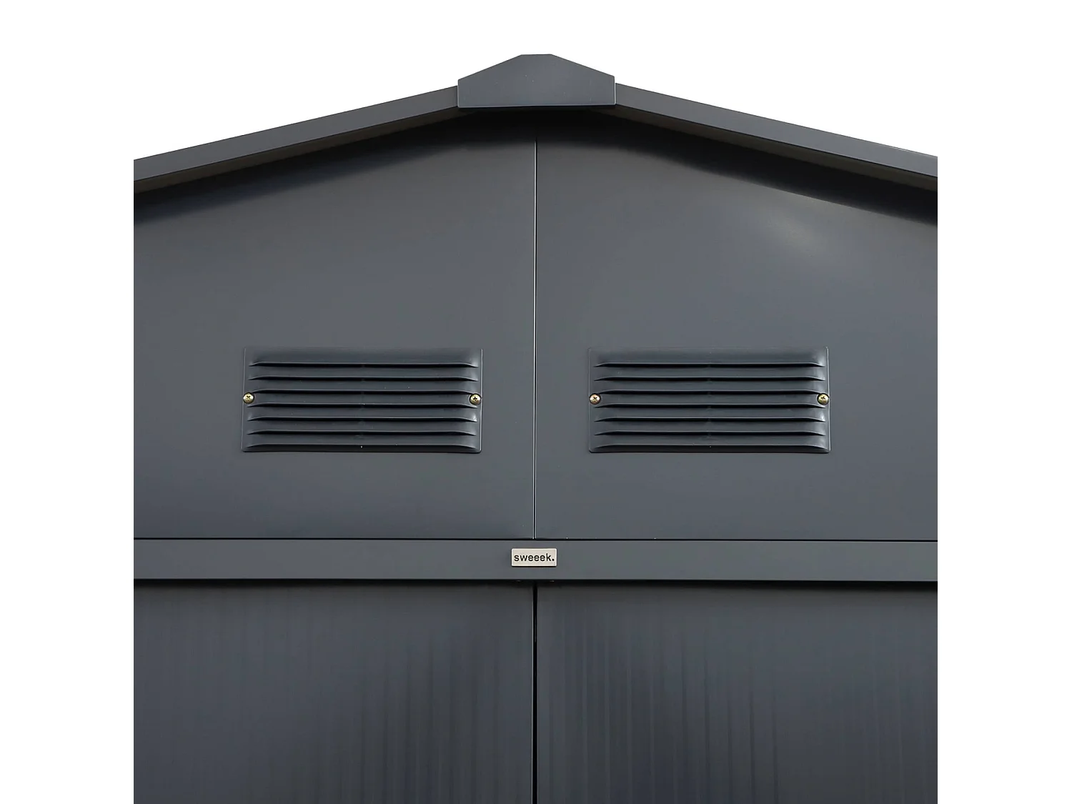 Abri de jardin acier galvanisé 15.35m² avec kit d'ancrage anthracite - Viroloix