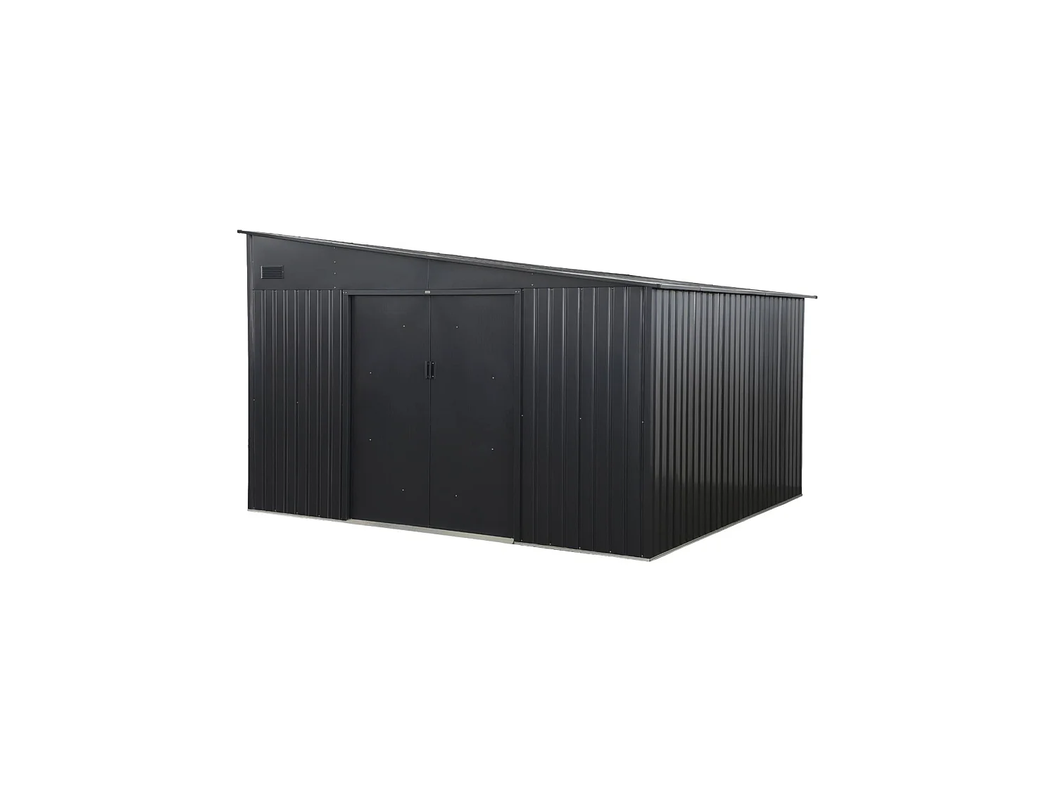 Abri de jardin adossable acier galvanisé 11.01 m² avec kit d'ancrage anthracite - Santerre