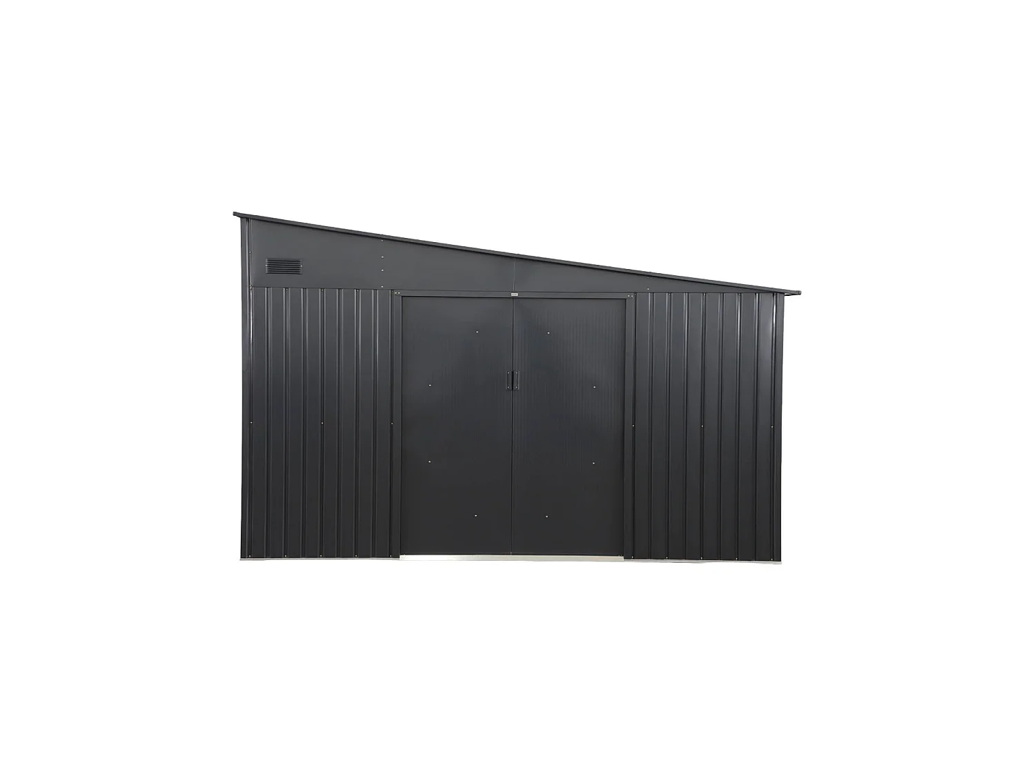 Abri de jardin adossable acier galvanisé 11.01 m² avec kit d'ancrage anthracite - Santerre