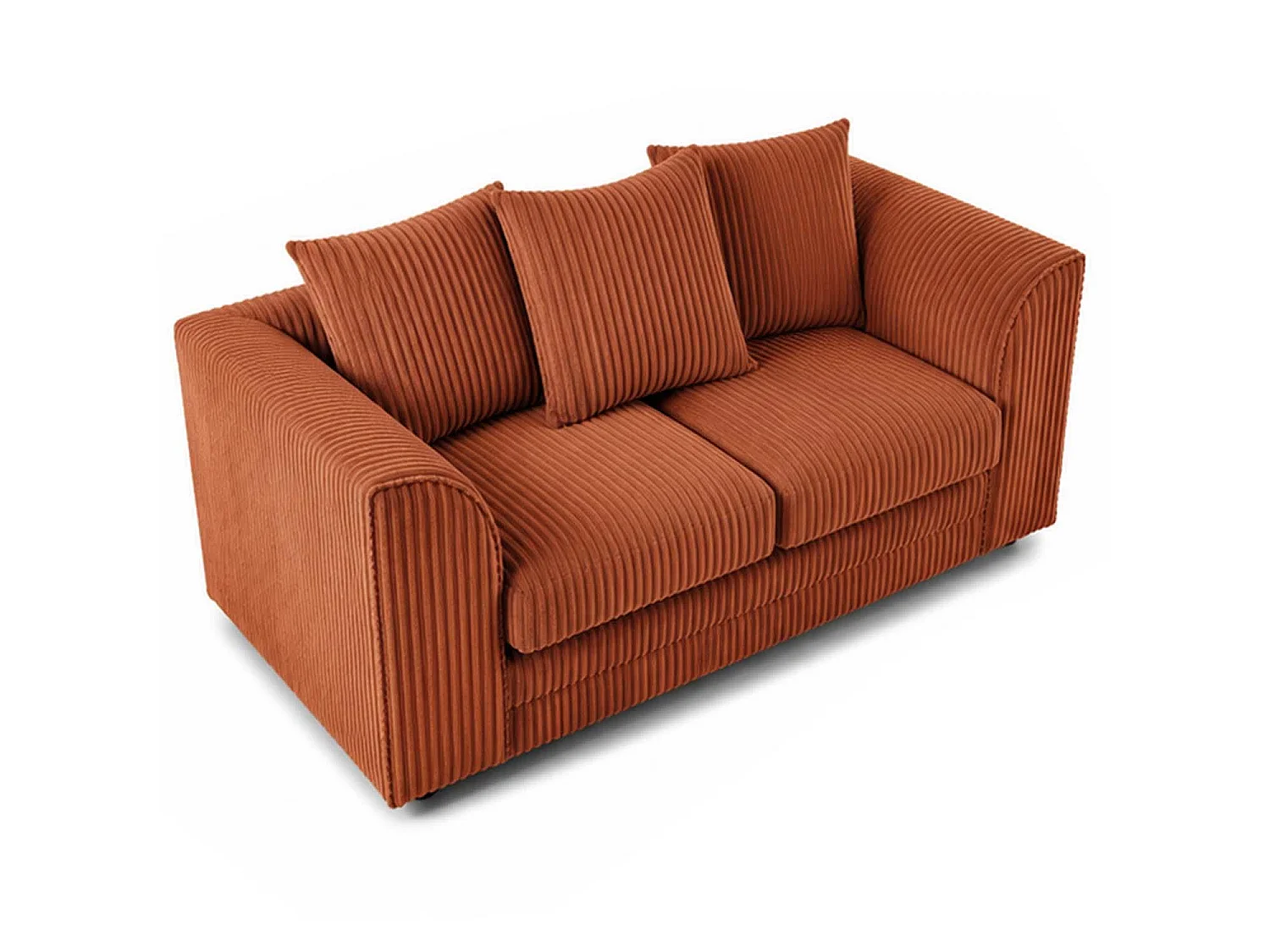 Luxor 2 Seater Sofa Scatter Back Fabric Jumbo Cord Orange