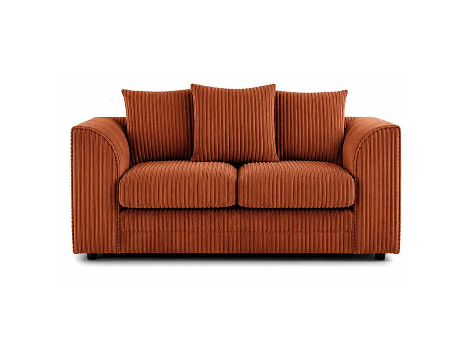 Luxor 2 Seater Sofa Scatter Back Fabric Jumbo Cord Orange