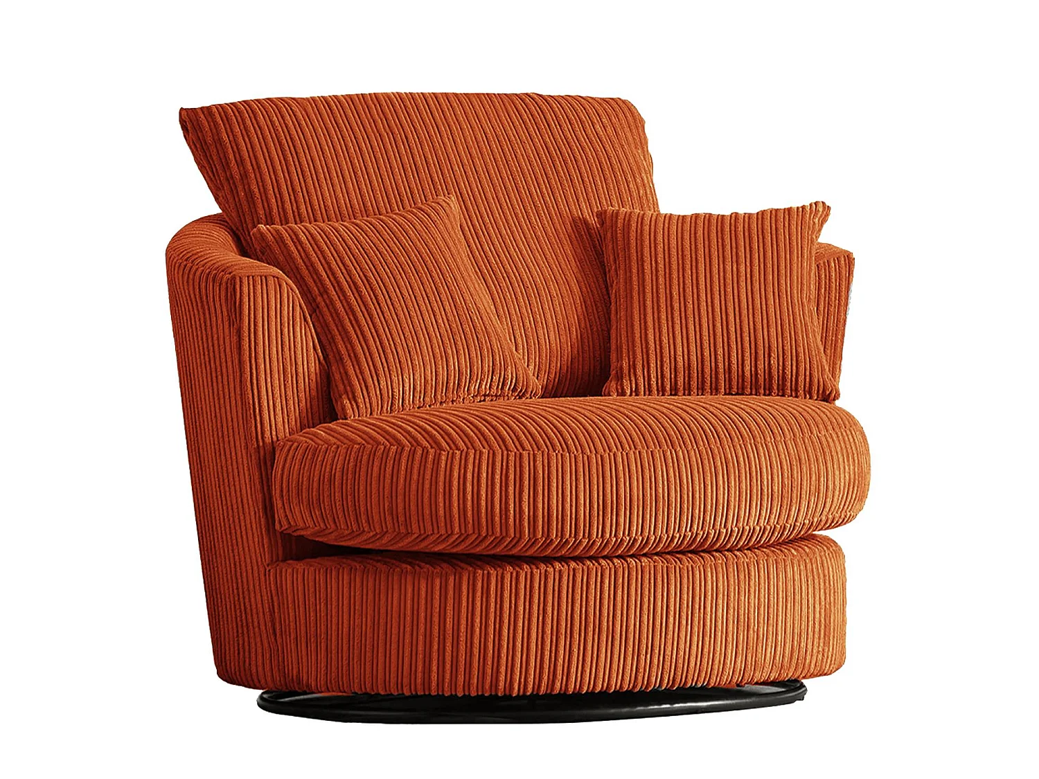 Luxor Orange Cord Single Seater Rotating Swivel Chair Living Room