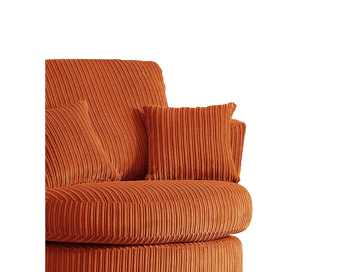 Luxor Orange Cord Single Seater Rotating Swivel Chair Living Room