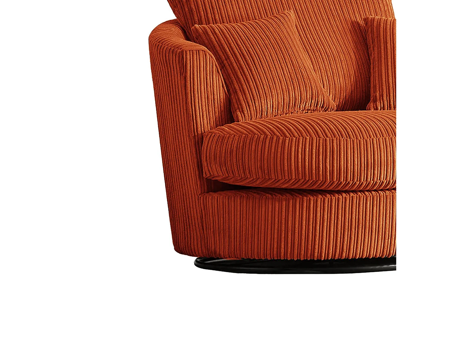 Luxor Orange Cord Single Seater Rotating Swivel Chair Living Room