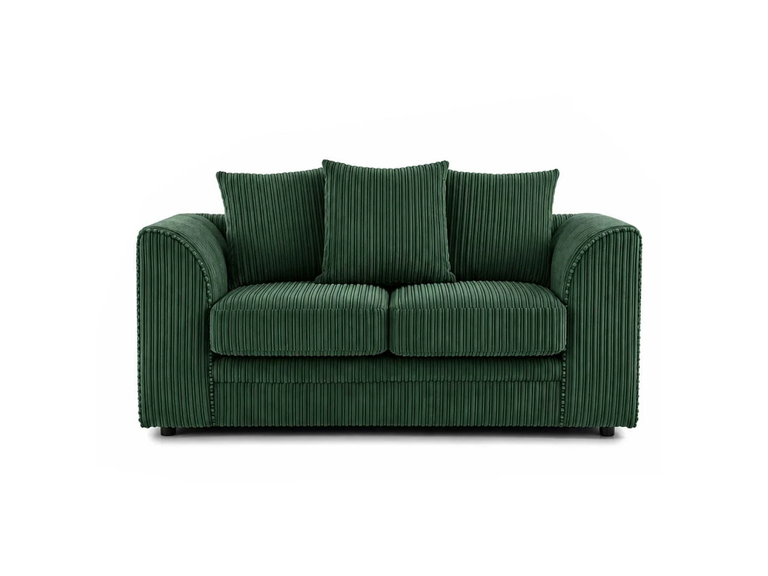 Luxor 2 Seater Sofa Scatter Back Fabric Jumbo Cord Green