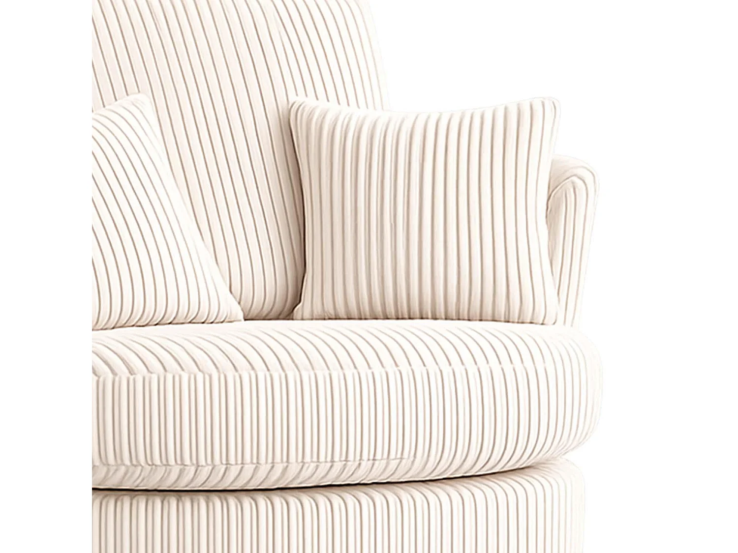 Luxor Cream Cord Single Seater Rotating Swivel Chair Living Room