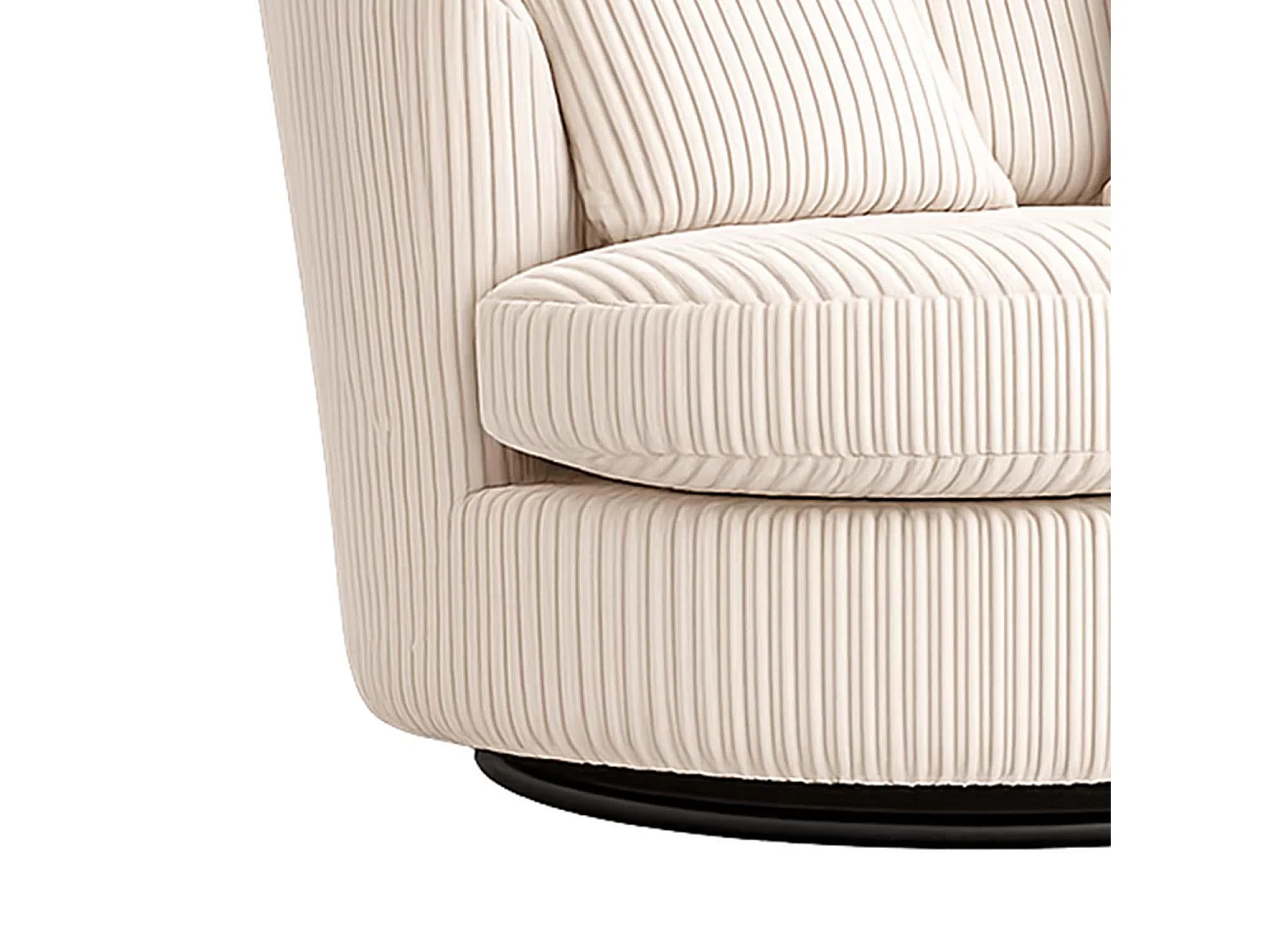 Luxor Cream Cord Single Seater Rotating Swivel Chair Living Room