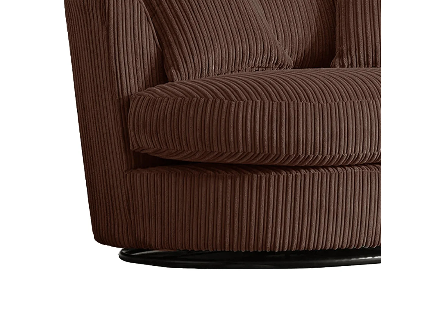 Luxor Chocolate Cord Single Seater Rotating Swivel Chair Living Room