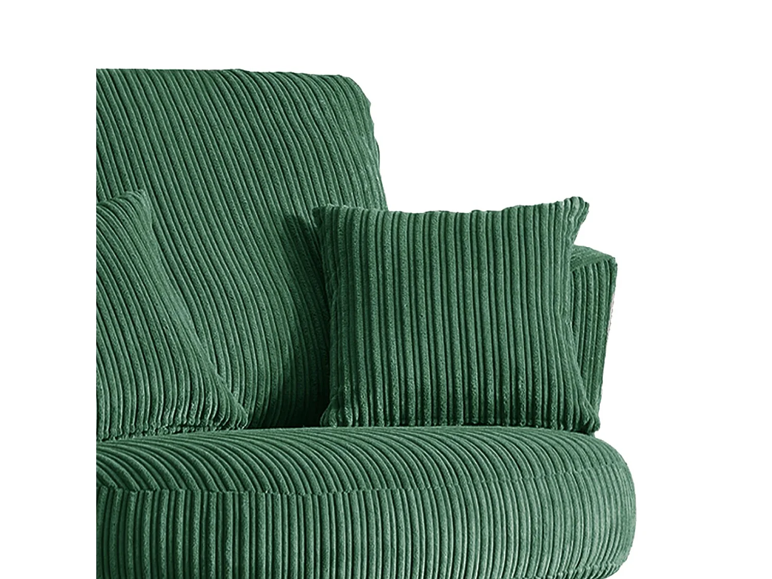 Luxor Green Cord Single Seater Rotating Swivel Chair Living Room