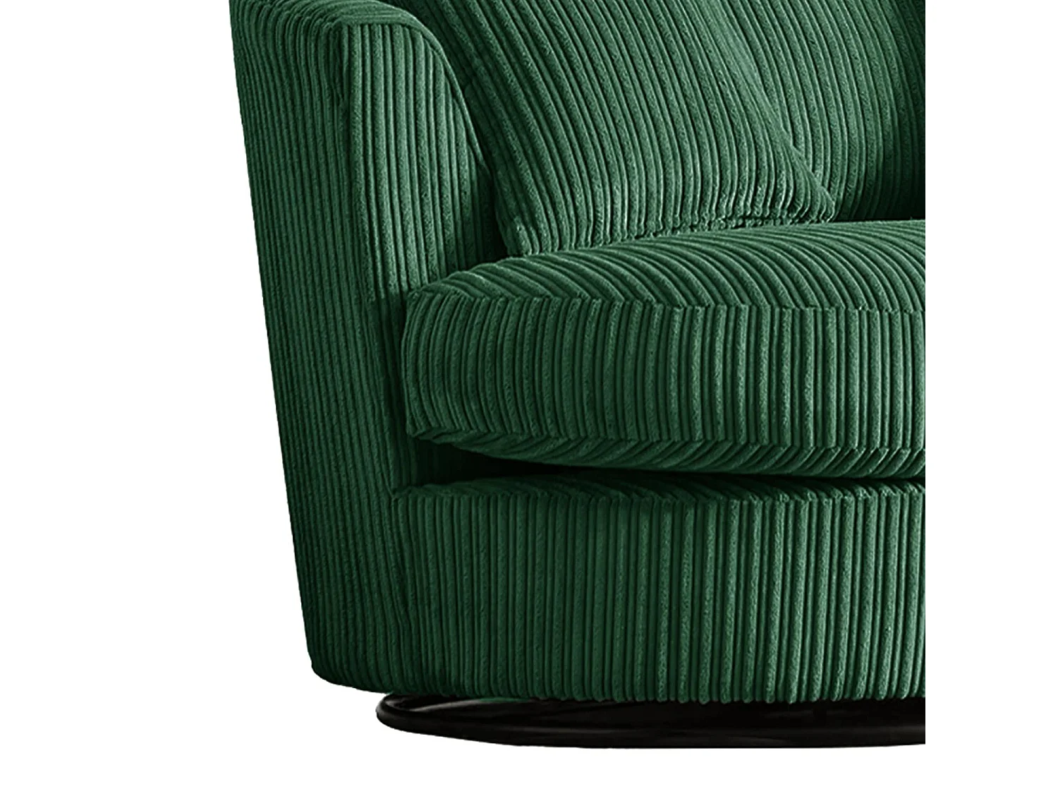 Luxor Green Cord Single Seater Rotating Swivel Chair Living Room