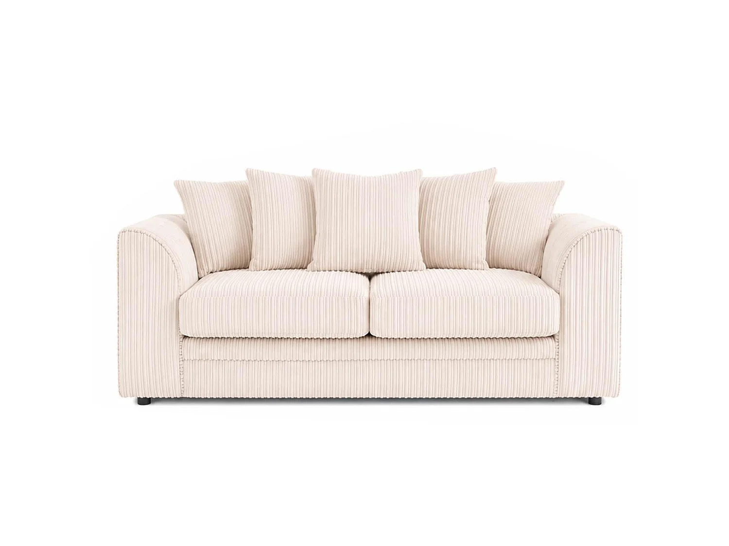 Luxor 3 Seater Sofa Scatter Back Fabric Jumbo Cord Cream